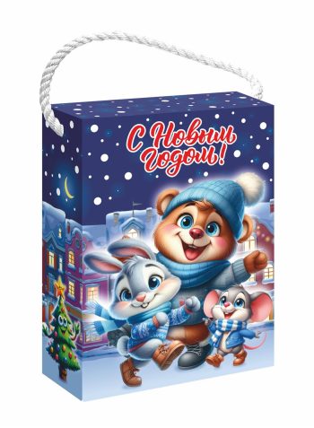 Коробка новогодняя подарочная Ночная прогулка, 140х55х190 мм — изображение 4